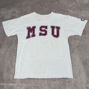 Gray MSU T-shirt Size M Starter Mississippi State University Bulldogs Football
